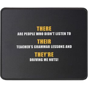 There Their They're Mouse Pad English Grammar Funny Teacher Gift - Teacher Appreciation Gifts for Women, Men - Gifts for Teachers from Student Mouse Mat 9.5 Inch