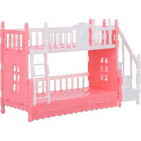 TOYANDONA Dollhouse Mini Bed Miniatures Bunk Bed Small Double Bed Doll Bunk Bed with Ladder Dollhouse Furniture Decoration Accessories DIY Doll House Room Decor