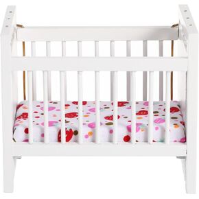 HEMOTON Dollhouse Furniture Crib Mini House Crib Mini Dollhouse Simulation Wooden Miniature Bed Miniature Crib Dollhouse Mini Furniture Bed Model