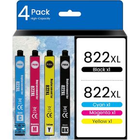 QL 822XL T822XL حبر الخراطيش المعاد صياغة الاستبدال من أجل 822XL T822XL Combo Pack مع WF-4830 WF-4820 WF-3820 WF-3823 WF-4833 WF-4834 طابعة TRAY (4P Black ، Cyan ، Magenta ، أصفر))