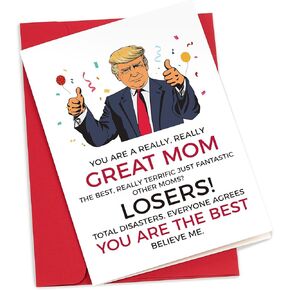 هدايا عيد الأم يوم الأم Funny Trump Birthday Cards for Mom من الابن الابن مضحكة ترامب هدايا عيد ميلاد سعيد للنساء