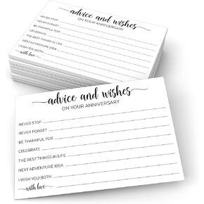 321Done Retirement Party Advice and Wishes Cards, 4x6 White, Made in USA - Fun Party Idea, Game, Activity, Well Wishes and Memories - Ad Lib Prompts - Set of 50
