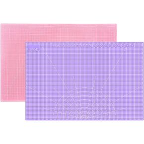 حصيرة تقطيع ذاتي لخياطة ذاتي على الوجهين 24 × 36 بوصة ، حصيرة خياطة بحرية A1 للحرف اليدوية والنسيج والأرجواني والوردي