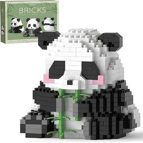 Mini Panda Building Block, 449 PCS Micro Cute Panda Sets Bear Brick Animals Creative Toy Gift for Daughter Women Adults (Like to eat Bamboo)
