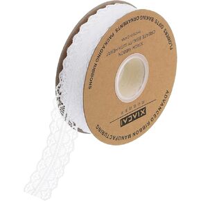 كريمة أبيض خمر الشريط القطع - 1.2 "عريض × 50 ياردة لفة لالتفاف الهدايا والخياطة والحرفية الأزهار | نسيج الدانتيل متعدد الأغراض لديكور الحفلات وديي