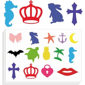 350 Pcs Island Beach Tanning Stickers Tropical Body Art Bed Decals for Tanning Sunbathing Stickers Pool Parties Colorful Heart Lips Dolphin Bow Body Sticker Self-Adhesive for Summer Party Supplies