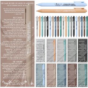 100 Sets Mothers Day Christian Pens and Bookmarks Bulk Jesus Story He Came Died Arose Ascended Bible Verse Ballpoint Pen for Men Women Mothers Day Sunday School Religious Gifts