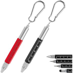 SHIDOW KEYCHAIN ​​PEN ، MINI PENS ، MENTER BARLOPER PEN و PEN ELBLS ، لموظفي المكتب ، عمال البناء (1 PC Black+1 PC Red) (النمط B)