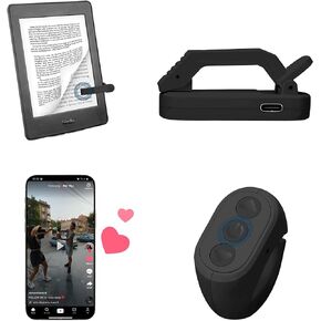 Remote Control Page Turner for Kindle Paperwhite Oasis,Remote Scrolling Ring for TikTok,Camera Shutter Clicker for iPad iPhone iOS Android - White