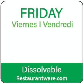 Restaurantware RW Smart 1 Inch x 1 Inch Food Rotation Labels 500 Dissolvable Food Safety Labels - Premium Trilingual Brown Paper Day Of The Week Labels For Food Storage Or Prep Thursday