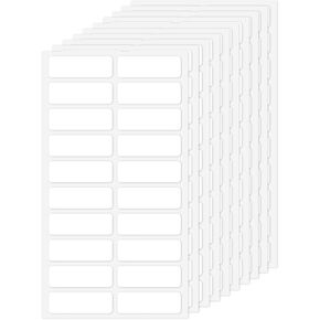 Rectangle Labels 0.5" x 1.5", White Writable Name Stickers, Blank Self-Adhesive File Folder Labels, Blank Removable Stickers for Document Bottle Cup School Office Classification Freezer