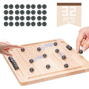 Magnetic Chess Game with Stones 32 Pcs Magnetic Balls, Fun Board Games for 2-4 Players, Perfect for Family Game Night and Gift Giving