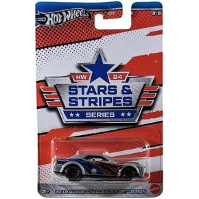 Hot Wheels 2018 Dodge Challenger SRT Demon, HW 24 Stars & Stripes Series 3/5