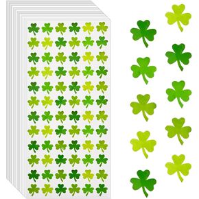 2160 Pcs Shamrock Stickers St. Patrick's Day Craft Stickers Self-Adhesive Clover Sticker for St. Patrick's Day DIY Craft Supplies, 30 Sheets