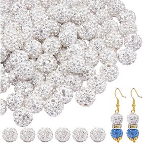 ORNALAND 200 PCS 10MM RHINESTONE BEADS DISCO BAEDS Diamond Beads Diamond Beads Beads Baads Sparkle Loving for Making Molebry Bracelets Mostring
