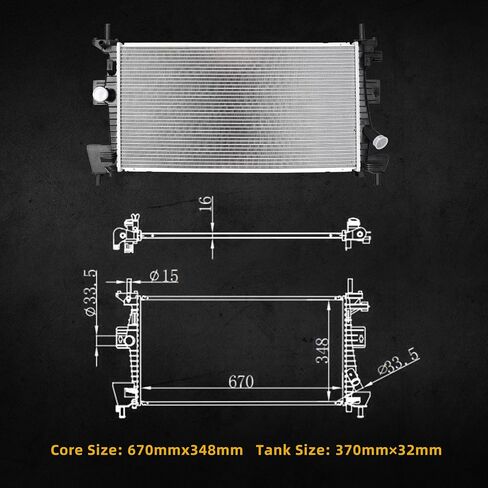 DWVO المبرد المبرد الكامل متوافق مع فورد F-150 F-200 F-250 F-250 HD F-350 برونكو 5.0L 5.8L V8 DWRD1083 in Kuwait