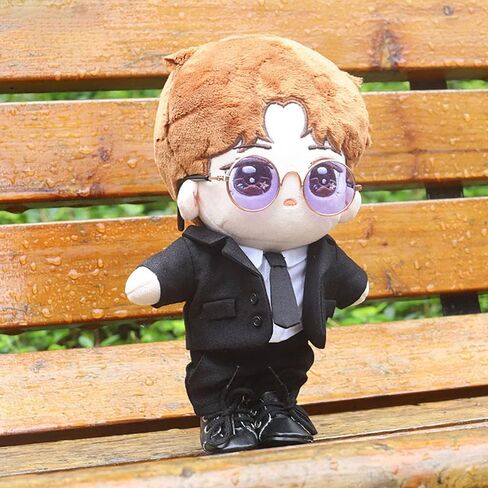 niannyyhouse Black Suit Coat Tie White Shirt Pants 15cm Plush Doll Clothes Doll Dress Up (Black-2) in Saudi Arabia