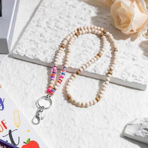Beyumi 5pcs الحبل الخشبي للخرز لشارات الهوية المعلمين المعلمون الحبل مع هدايا هدايا العمل الإكسسوارات الهدية in Kuwait