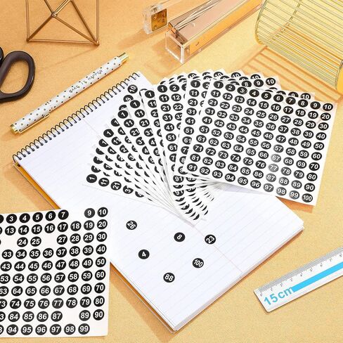 50 Sheets 1 to 100 Vinyl Consecutive Number Stickers Small Round Labels Inventory/Storage Organizing Stickers for Indoor Outdoor, Storage, Organizing, Boxes, Bins, Toolbox, Locker (White) in Kuwait