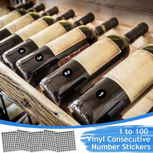 50 Sheets 1 to 100 Vinyl Consecutive Number Stickers Small Round Labels Inventory/Storage Organizing Stickers for Indoor Outdoor, Storage, Organizing, Boxes, Bins, Toolbox, Locker (White) in Kuwait