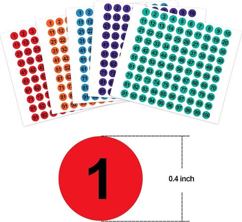 50 Sheets 1 to 100 Vinyl Consecutive Number Stickers Small Round Labels Inventory/Storage Organizing Stickers for Indoor Outdoor, Storage, Organizing, Boxes, Bins, Toolbox, Locker (White) in Kuwait