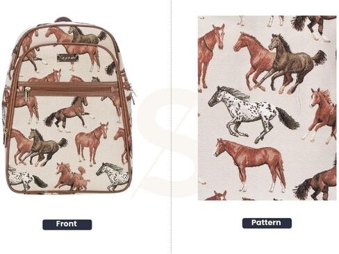 Signare Tapestry Backpack for Women Computer Rucksack Knapsack bookbags for women In Floral Morning Garden Design (BKPK-MGD) in Kuwait