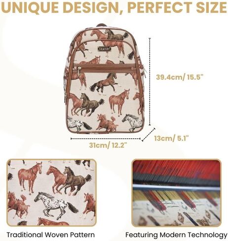 Signare Tapestry Backpack for Women Computer Rucksack Knapsack bookbags for women In Floral Morning Garden Design (BKPK-MGD) in Kuwait