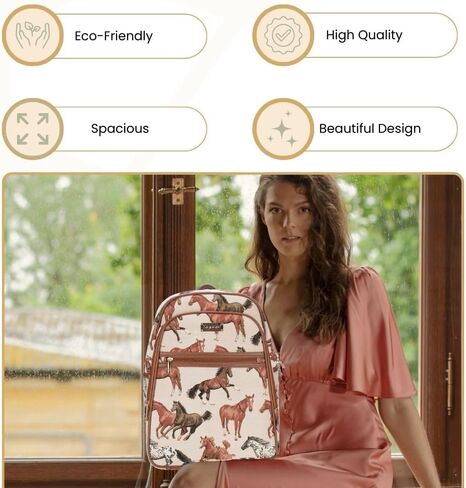 Signare Tapestry Backpack for Women Computer Rucksack Knapsack bookbags for women In Floral Morning Garden Design (BKPK-MGD) in Kuwait