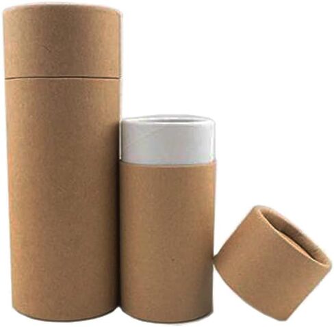 3Pcs 100ml Kraft Paper Tube Packaging Box Cardboard Deodorant Containers Kraft Paperboard Tubes Round Kraft Paper Containers Essential Oil Bottle Packaging Box for Tea Coffee Cosmetic Crafts in Saudi Arabia