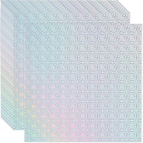 PATIKIL 12"x12" Holographic Cardstock, 20 Pack Metallic Iridescent Mirror Paper Foil Board Reflective Sheets for Scrapbook Poster DIY Craft, Style 5 in Saudi Arabia