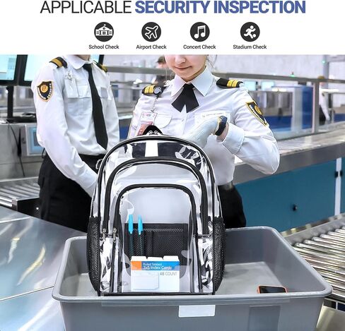 ZORFIN Clear Backpack for School: Large Clear Bookbag - Heavy Duty PVC Transparent Backpack for College Workplace Security Black in Saudi Arabia