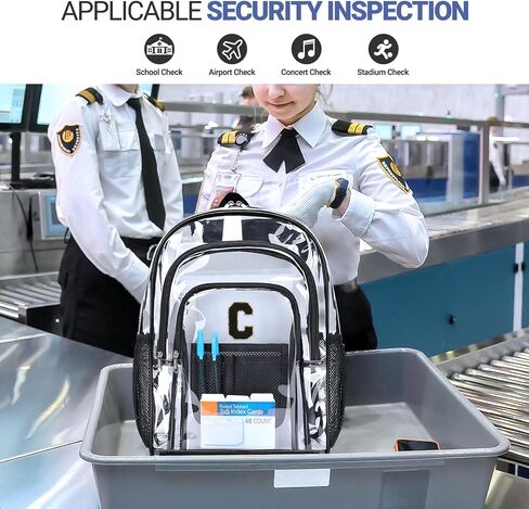 ZORFIN Clear Backpack for School: Large Clear Bookbag - Heavy Duty PVC Transparent Backpack for College Workplace Security Black in Saudi Arabia