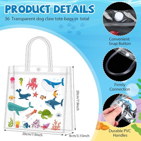 Supervitae 36 Pcs 4th of July Clear Favor Bags with Handle Reusable Red White Blue Bowknot Gift Bag Goodies Treats Totes for Independence Day Birthday Wedding Patriotic Party, 8 x 8 x 3.15 Inch in Kuwait
