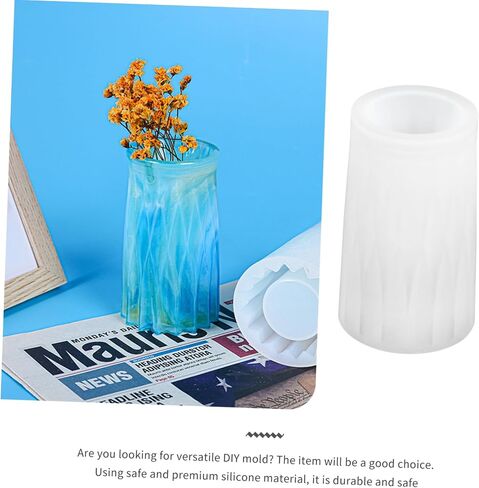EXCEART 3 Pcs Vase Mold Resin Coaster Molds Silicone Makeup Brush Concrete Plant Pot Silicone Vase DIY Brush Holder Mold Hand Decor Tray Decor Epoxy Suite in Saudi Arabia