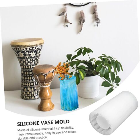 EXCEART 3 Pcs Vase Mold Resin Coaster Molds Silicone Makeup Brush Concrete Plant Pot Silicone Vase DIY Brush Holder Mold Hand Decor Tray Decor Epoxy Suite in Saudi Arabia