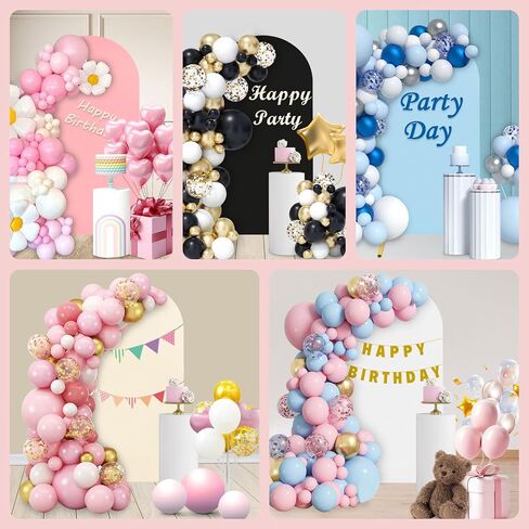 6.6FT Blue Arch Backdrop Stand Cover, Spandex Fitted Wedding Arch Stand Cover Round Top Chiara Arch Stands Cover for Girl Birthday Party Photo Background Ceremony Banquet Decoration in Saudi Arabia