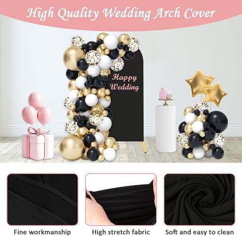 6.6FT Blue Arch Backdrop Stand Cover, Spandex Fitted Wedding Arch Stand Cover Round Top Chiara Arch Stands Cover for Girl Birthday Party Photo Background Ceremony Banquet Decoration in Saudi Arabia