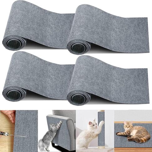 Self-Adhesive Cat Wall Scratcher Climbing Pads,4Roll 158" x 15.8",Cat Scratch Furniture Protector, Bed Couch Corner Guards from Claws,Trimmable Carpet Sofa Scratcher Mats in Saudi Arabia