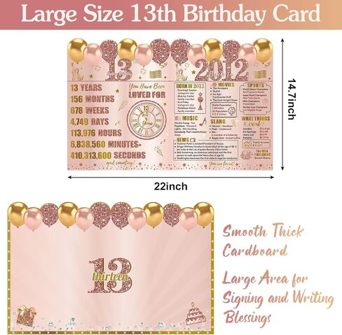 Large 16th Birthday Card for Girls With Envelope, Pink Rose Gold Back in 2009 Birthday Cards Sweet 16 Decorations Jumbo Happy 16th Birthday Greeting Card Guest Book Sixteen Party Supplies Gifts in Kuwait