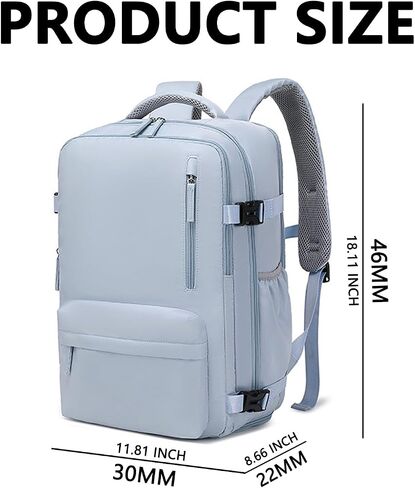 Travel Backpack,Travel Laptop Backpack with USB Charging Port，Suitable for travel, business trips, outdoor etc (Black) in Saudi Arabia