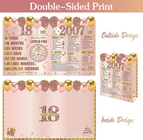 Large 16th Birthday Card for Girls With Envelope, Pink Rose Gold Back in 2009 Birthday Cards Sweet 16 Decorations Jumbo Happy 16th Birthday Greeting Card Guest Book Sixteen Party Supplies Gifts in Kuwait