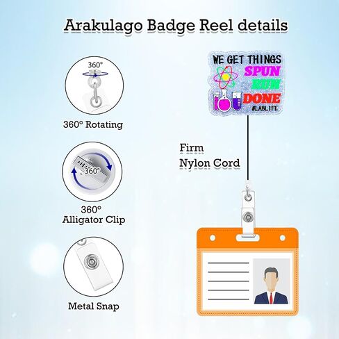 Nurse Lab Tech Badge Reel Retractable Funny Nursing Badge Holder with ID Clip Accessories We Get Things Spun, Run & Done #Lablife Medical Assistant CNA RN Acrylic Name Badge Clip te8Hq in Saudi Arabia