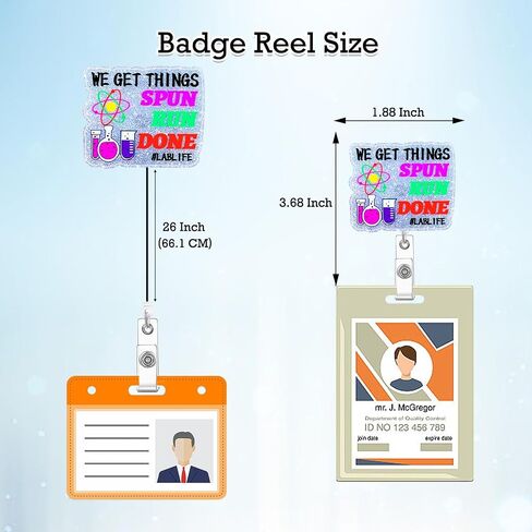Nurse Lab Tech Badge Reel Retractable Funny Nursing Badge Holder with ID Clip Accessories We Get Things Spun, Run & Done #Lablife Medical Assistant CNA RN Acrylic Name Badge Clip te8Hq in Saudi Arabia