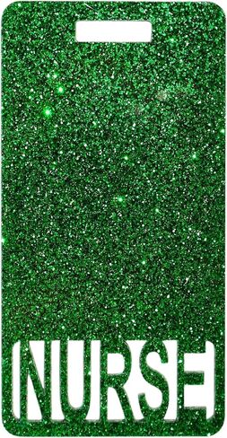 Glitter Acrylic Nurse Badge Buddy, Vertical ID Card Holder, 2.25 x 4.35 inches, Multiple Colors (Black Glitter) in Kuwait