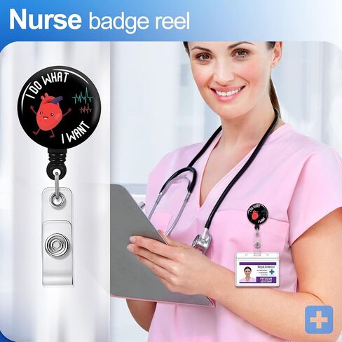 Plifal Badge Reel Holder Retractable with ID Clip for Nurse Name Tag Card Respiratory Therapist Nursing Doctor Medical Work Office Black Alligator Clip(It ain't Easy being Wheezy) in Saudi Arabia
