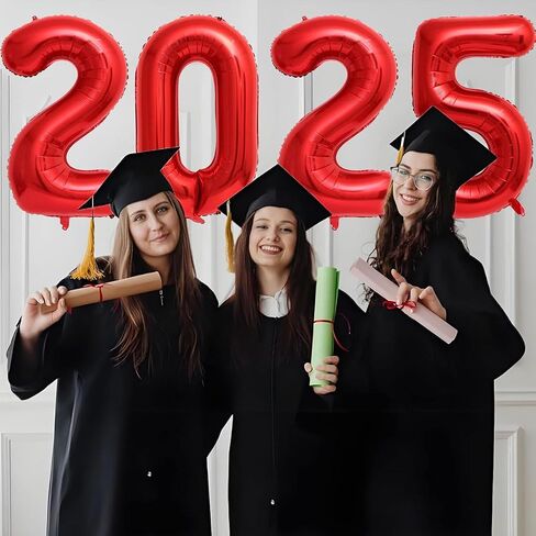 2025 بالونات ، 402 بوصة 2025 بالونات التخرج ، 2025 البالونات رقم أحمر لزخارف التخرج ، 2025 تخرج البالونات مايلار لصفنة التخرج من 2025 ، لوازم حفلة التخرج in Kuwait