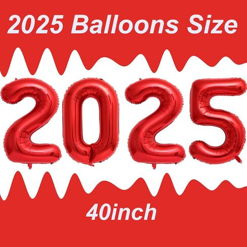 2025 بالونات ، 402 بوصة 2025 بالونات التخرج ، 2025 البالونات رقم أحمر لزخارف التخرج ، 2025 تخرج البالونات مايلار لصفنة التخرج من 2025 ، لوازم حفلة التخرج in Kuwait