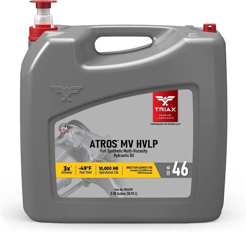 TRIAX Atros Multivis HVLP 46 Full Synthetic Hydraulic Oil, 300% Additive Anti-Wear Boost, 7,000-10,000 Hour Life, Arctic Grade -54 Cold Flow and High Temp Operations (1 GAL) in Saudi Arabia
