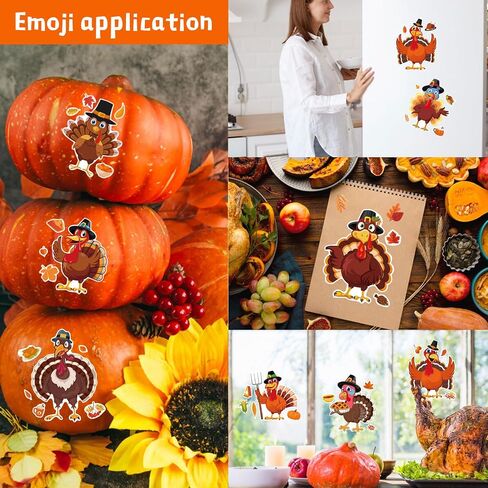 Thanksgiving Turkey Stickers - 32 Sheets Make Your Own Turkey Face Stickers for Kids - DIY Crafts Autumn Fall Harvest Party Favors in Saudi Arabia