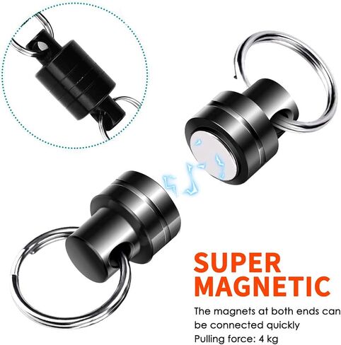 Magnetic Quick Release Keychain with 2 Pcs Aluminum D Ring Carabiners Landing Holder Screw Locking Buckle Hook D Shape Spring Snap Keychain Clips for Fly Fishing Magnet Metal Hooks(Red) in Kuwait